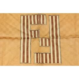 Fendi-Brown x Black x Gold Scarf-Other