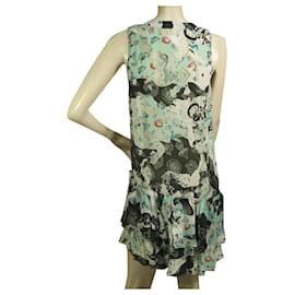 Zadig & Voltaire-Zadig & Voltaire Kleid Rory mit asymmetrischer Länge und mehrfarbiger Viskose mit Rüschen Größe S-Mehrfarben 