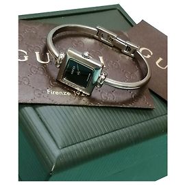 reloj gucci originales 1900L señora reloj de pulsera de acero inoxidable Plata