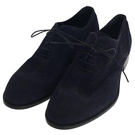 John Galliano Scarpe eleganti / 42 / blu marino / pelle scamosciata Blu navy