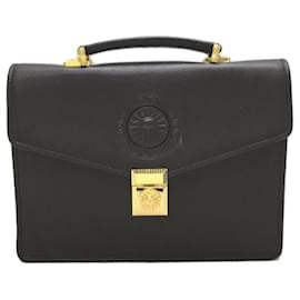 Versace-Bolsa VERSACE / Sol / Logo em relevo / Couro / BRW / Liso / Linha frontal-Marrom