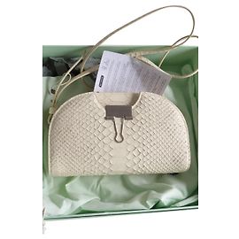 Bolso Camera Off White de piel crema estampado pitón Crema