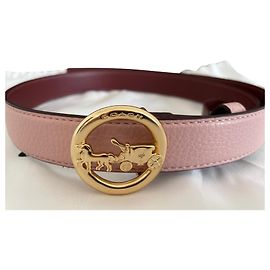Coach Cinturón con hebilla de caballo y carruaje Rosa