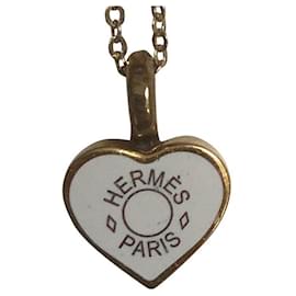 Hermès-Ciondolo cuore Hermès-Bianco