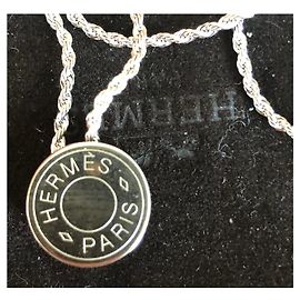 Hermès Saddle Nail Pendant Silver hardware