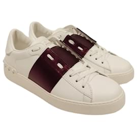 Valentino-Valentino Open sneakers in white and purple leather-White