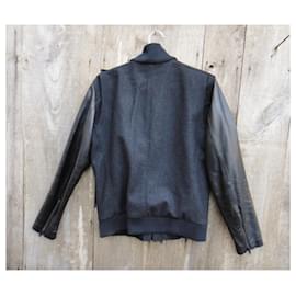 The Kooples-The Kooples wool & leather jacket size S-Black