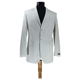 Blazer listrado Givenchy branco e azul de algodão Branco Azul
