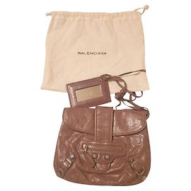Clutch Balenciaga de couro marrom Marrom