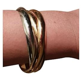 Autre Marque-Trinity wide bangle three gold-Multiple colors