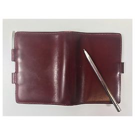 HERMÈS: "Vision Mini" Diary + Silver Serling Pen 925 Dark red