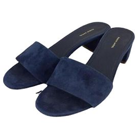 **[Used] Mansur Gavriel Suede 4cm heel mule / 37 / NVY / suede Navy blue