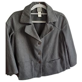 Autre Marque Jaqueta Lilith de algodão e elastano azul e cor casca de ovo Azul Fora de branco