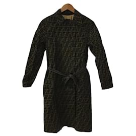 Fendi-FENDI Trench coat / 44 / Zucca pattern / Brown / Total pattern-Brown