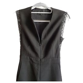 Maje Abendoverall Schwarz mit Spitzendetails Schwarz