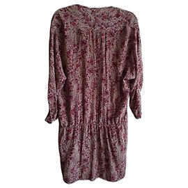 Maje Seidenkleid Rot Beige Rot Beige