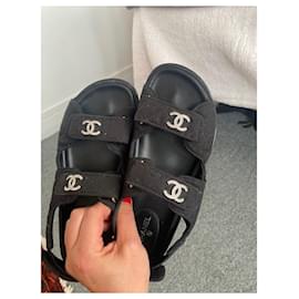 Chanel-Sandalias de chanel-Negro