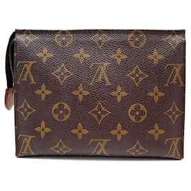 Louis Vuitton-ESTUCHE DE INODORO LOUIS VUITTON 19 METRO47544 POUCH EN LONA MONOGRAMA IN LV-Castaño