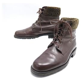 Paraboot-PARABOOT BOOTS IN BROWN LEATHER 7 41 LEATHER BOOTS SHOES-Brown