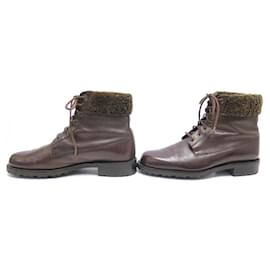 Paraboot-PARABOOT BOOTS IN BROWN LEATHER 7 41 LEATHER BOOTS SHOES-Brown