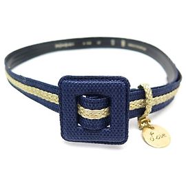 VINTAGE YVES SAINT LAURENT LOVE RAFFIA UND LEDERGÜRTEL 80 BLAUER GÜRTEL Blau