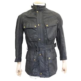 Belstaff-JAQUETA DE MOTOCICLETA PROFISSIONAL DE CERA BELSTAFF TRIALMASTER S 46 JAQUETA DE MOTOCICLISTA CERA-Preto