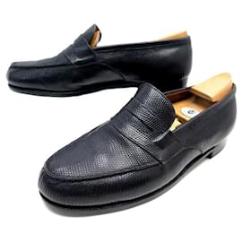 JM Weston-JM WESTON LOAFERS 180 7D 41 IN BLACK LIZARD LEATHER + SHOES-Black