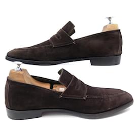Berluti-BERLUTI SHOES ANDY MOCCASIN 8 42 BROWN SUEDE BROWN LOAFERS SHOES-Brown