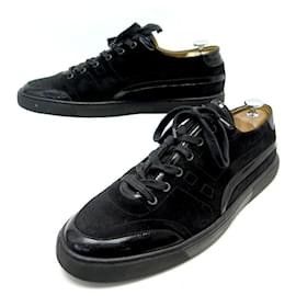 Hermès-HERMES SHOES QUICK H SNEAKERS 44 BLACK SUEDE SNEAKERS BLACK SUEDE SHOES-Black