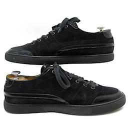 Hermès-HERMES SHOES QUICK H SNEAKERS 44 BLACK SUEDE SNEAKERS BLACK SUEDE SHOES-Black