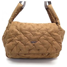 NEUE KENZO HANDTASCHE KAMEL GESTEPPTER LEINWAND 35CM CANVAS HANDTASCHE Karamell