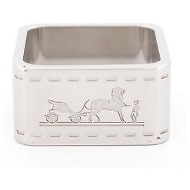 Hermès ANEL DE LENÇO HERMES BOLDUC H601463ANEL DE LENÇO DE AÇO PALÁDIO S QUADRADO Prata