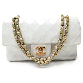 Chanel-VINTAGE CHANEL CLASSIC TIMELESS PM HANDTASCHE IN GESTEPPTER LEDERHANDTASCHE-Weiß