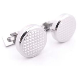 NINE ST DUPONT CUFFLINKS IN SILVER METAL + CUFFLINKS BOX Silvery