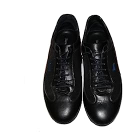 Autre Marque-HARMONT&BLAINE LEATHER SNEAKERS-Black
