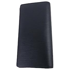 Louis Vuitton-Louis Vuitton Black Epi Damier Graphite Brazza Wallet-Black,Multiple colors