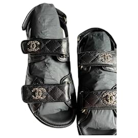 Chanel-Chanel Dad Sandals EU37-Noir