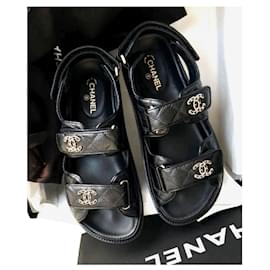 Chanel-Chanel Dad Sandals EU37-Noir