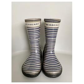 Burberry-bottes-Bleu,Blanc cassé