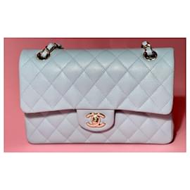 Chanel-22P Chanel Classic gefüttert Flap Caviar Leather Light Baby Blue.-Blau,Hellblau