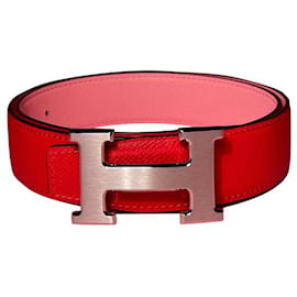 Hermès Cinturón hermes constance Rosa Roja