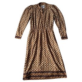 Vintage-Kleid von Lanvin Beige Karamell