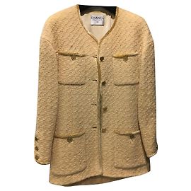 Tailleur Jupe Chanel en Tweed Jaune Jaune