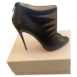 Christian Louboutin-Pair of new black Christian Louboutin heeled ankle boots-Black