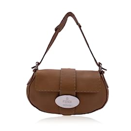 Fendi-Selleria Petit sac à bandoulière en cuir beige beige Sac à main-Beige