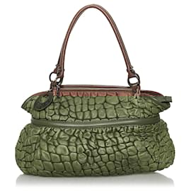 Fendi-Fendi Brown Puckered Bubble Leather Chef Shoulder Bag-Brown