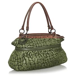 Fendi-Fendi Brown Puckered Bubble Leather Chef Shoulder Bag-Brown