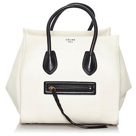 Céline Celine White Phantom Canvas Handtasche Schwarz Weiß