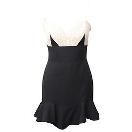 Alexander McQueen Mini Vestido com Renda em Lã Multicolorida Multicor