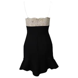 Alexander Mcqueen-Alexander McQueen Mini Dress with Lace in Multicolor Wool-Multiple colors